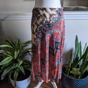 Find. Boho Paisley Midi Skirt Size XL